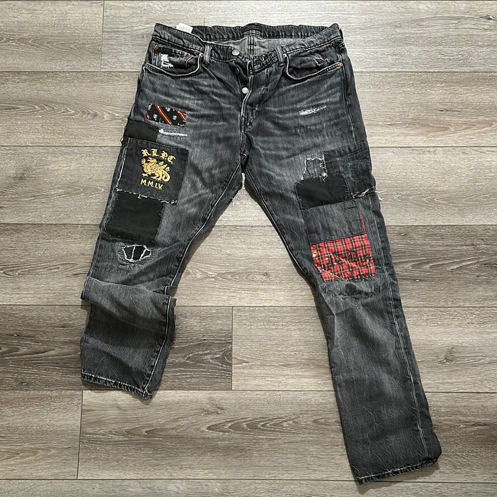 Polo Ralph Lauren Men's Slim Jeans with Patchwork 33x32